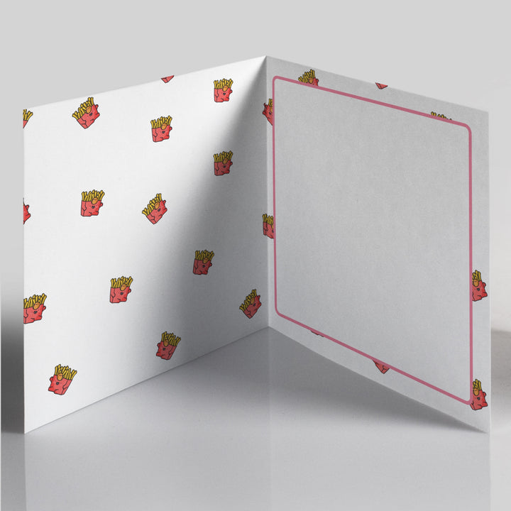 French fries print inside card