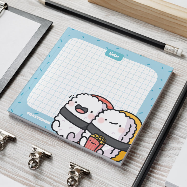 Cute Sushi Sticky Notes on grey table