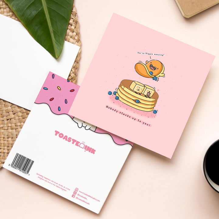 Pancakes card front and back