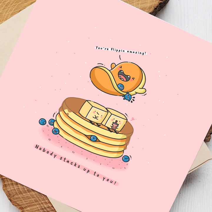 Pancakes card close up