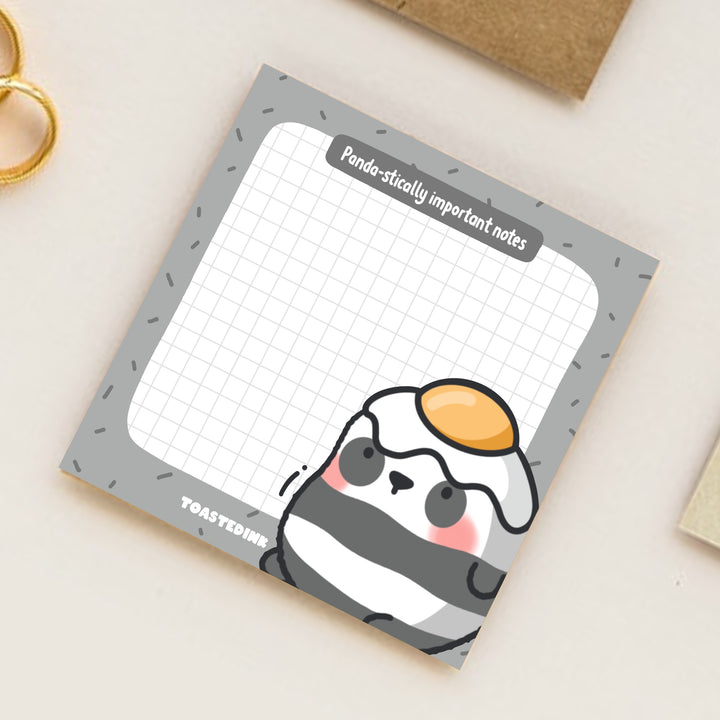 Panda Sticky Notes on beige table