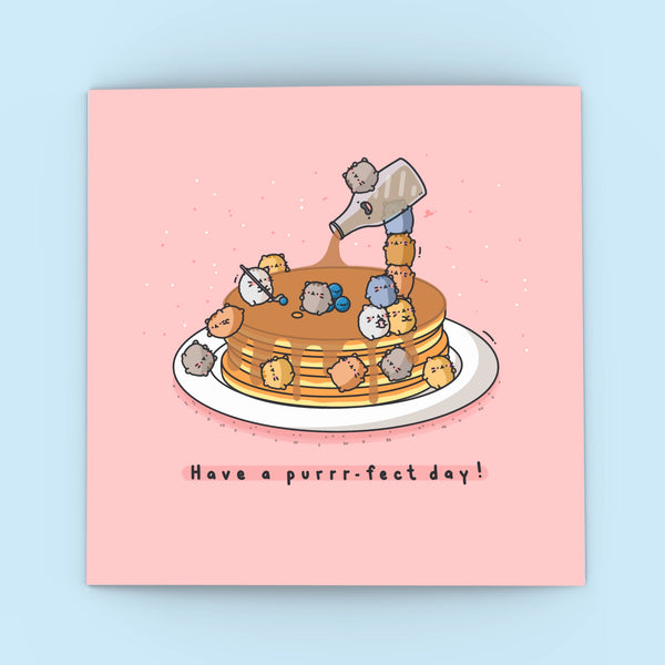 Pancake Card on blue background