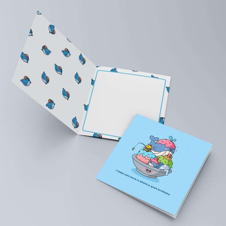 Whale card inside and out 