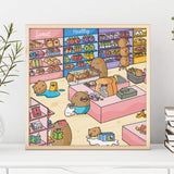 Cute Supermarket Art Print on white table