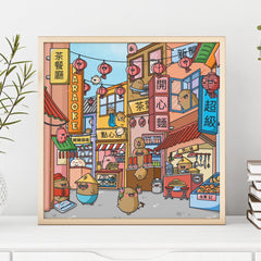 China Town Art Print on white table
