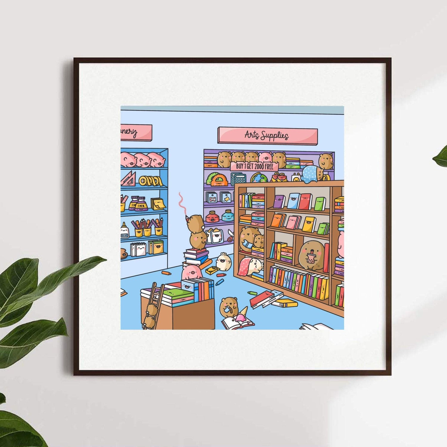Book Shop Art Print on wall