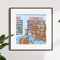 Book Shop Art Print on wall