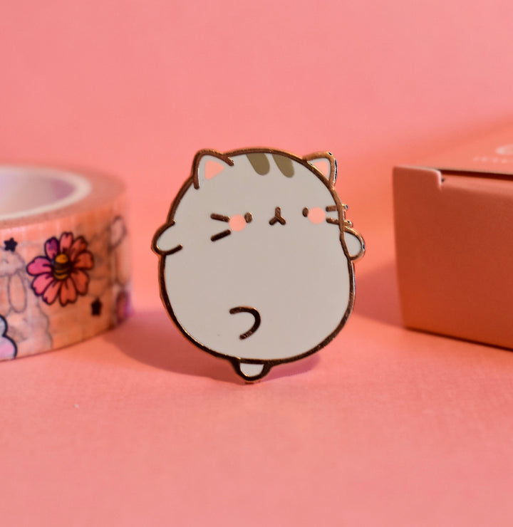 Cat Enamel Pin with washi tape
